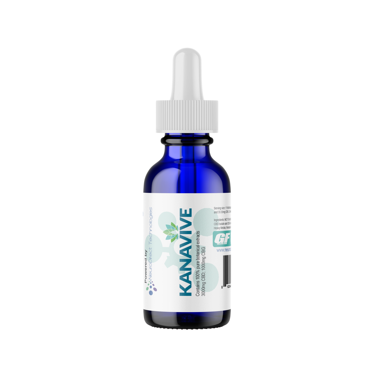 Kanavive Oil - 30ML - 3000MG CBD 1000 MG CBG/ Bottle - THC FREE - NeuroDirectOnline